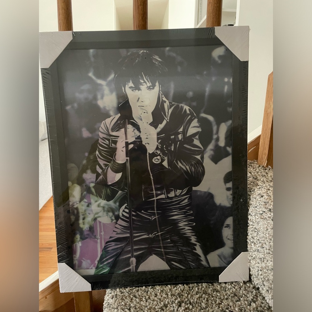 ELVIS PRESLEY in bike in stage and with guitar photos vintage black & white